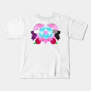 DiceHeart - Ace Banner, Light Blue Dice Kids T-Shirt